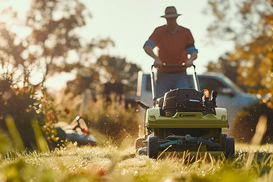 electric lawn mower with bag