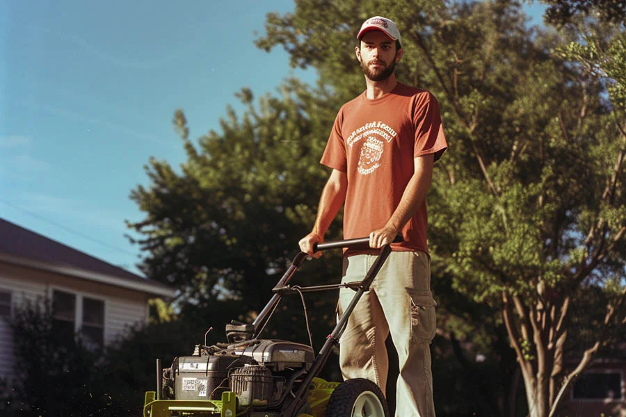 electric lawn mower with bag